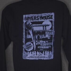 The Myers House NC Black Full-Zip Hoodie M Halloween Graphics Long Sleeve